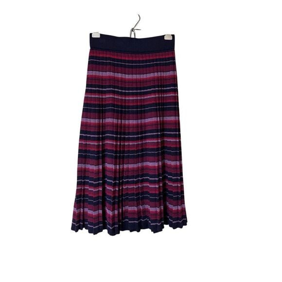 Kate Spade New York Stripped Pleated Skirt Interstellar Blue NWT NJMUB441 XS - Picture 1 of 11